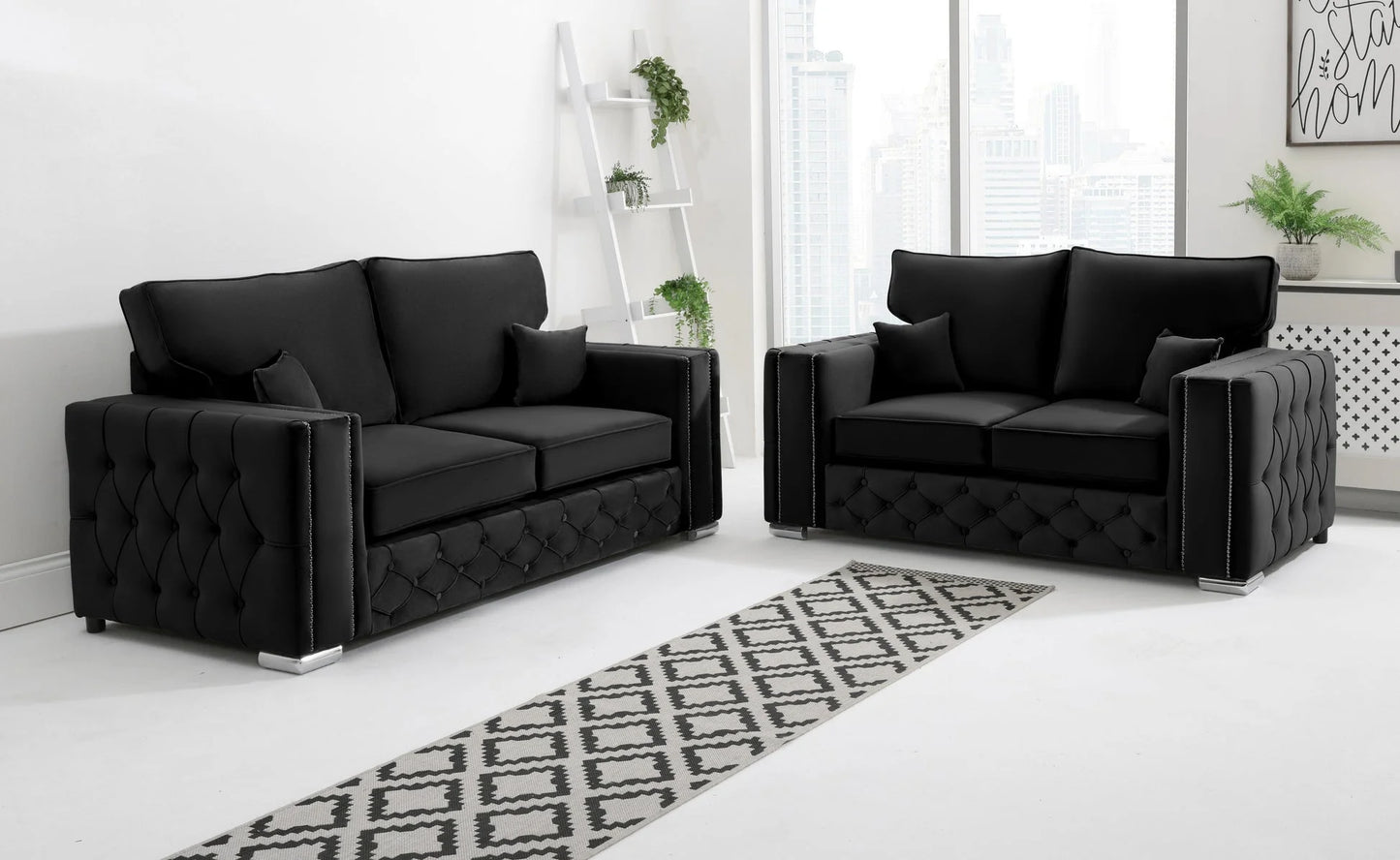 Alaska 3+2 Fullback Sofa in Black