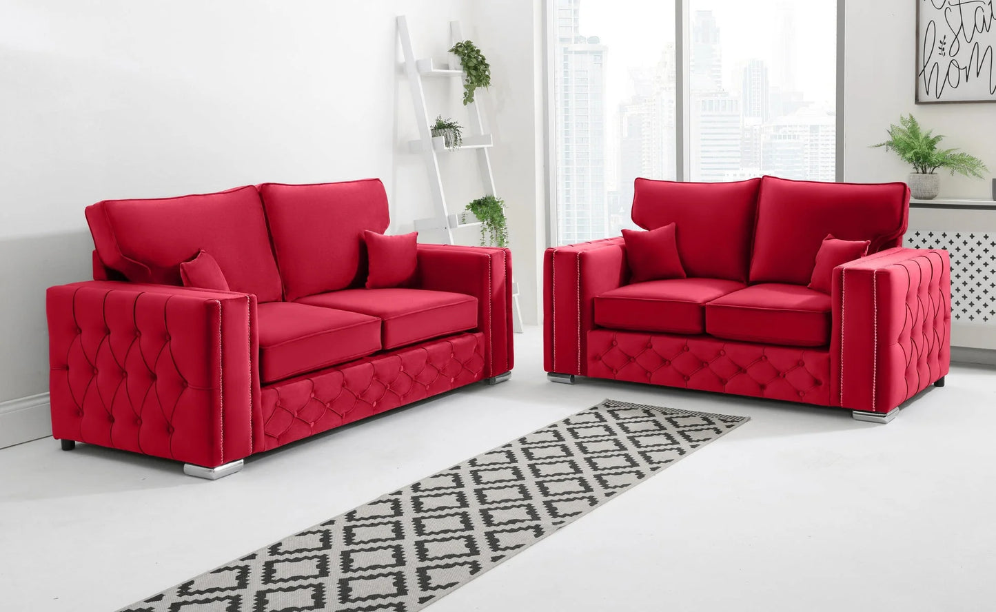 Alaska 3+2 Fullback Sofa in Red