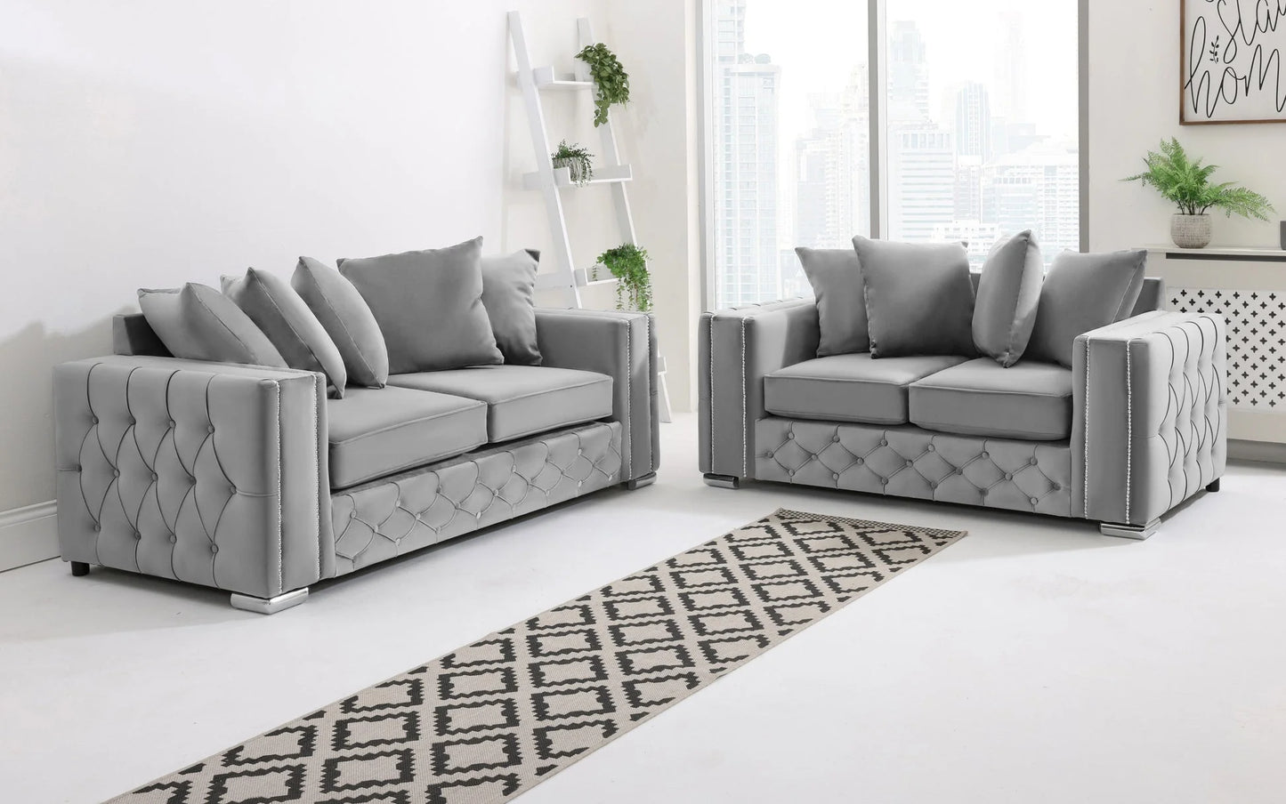 Alaska 3+2 Scatterback Sofa in Grey