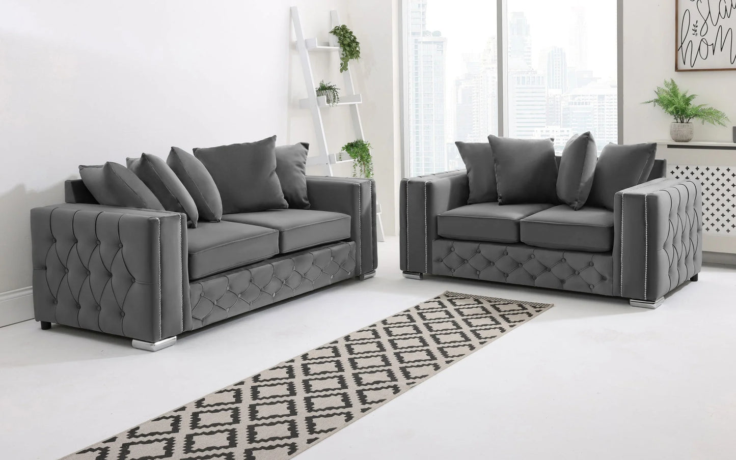 Alaska 3+2 Scatterback Sofa in Steel