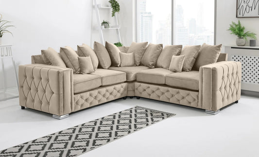 Alaska Corner Scatterback Sofa in Cream