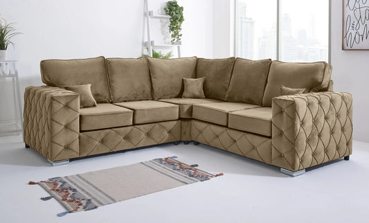 Ashton Fullback Corner Sofa in Beige – Timeless Elegance & Ultimate Comfort