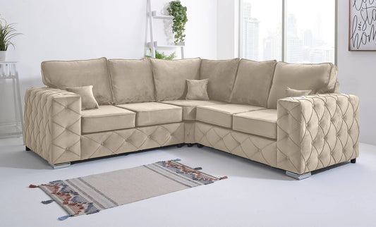 Ashton Fullback Corner Sofa in Cream – Timeless Elegance & Supreme Comfort