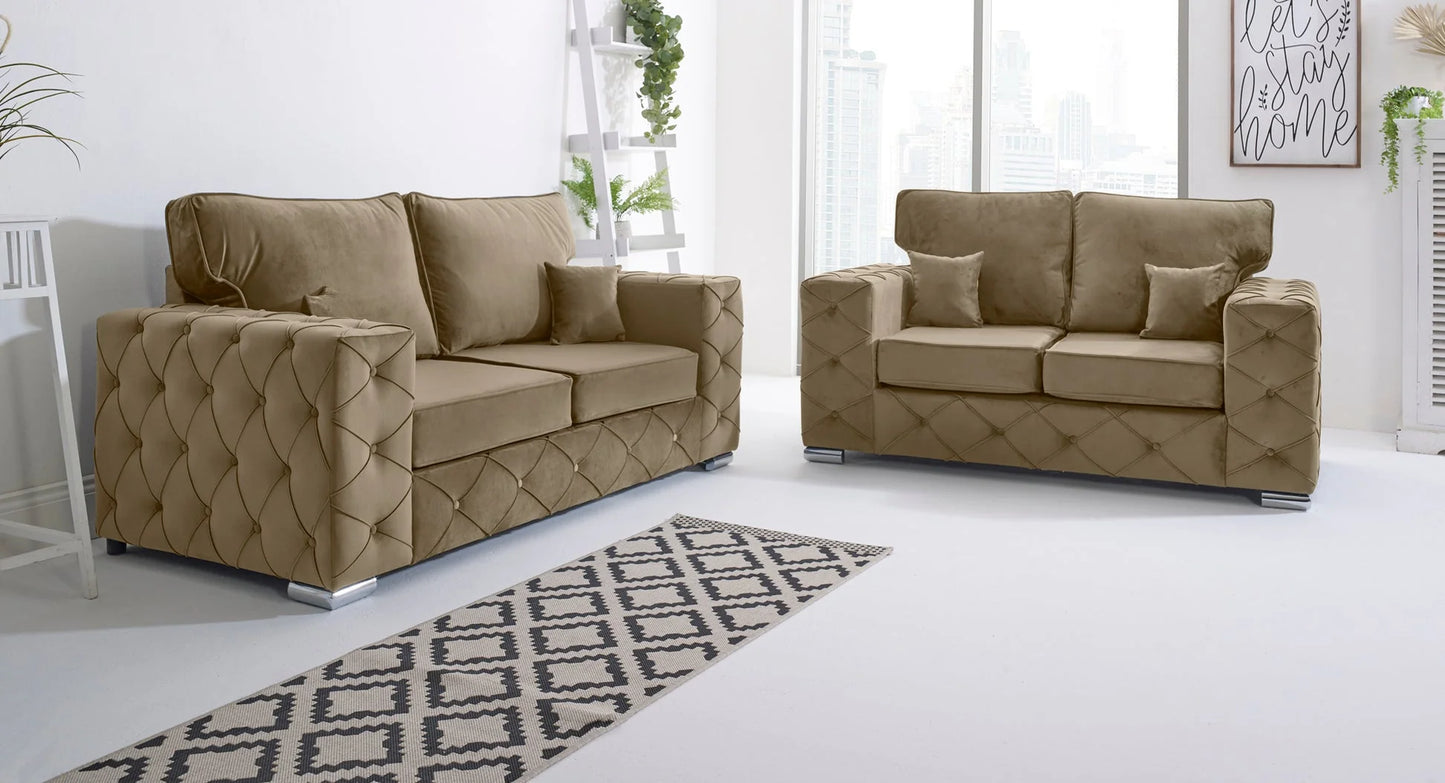 Ashton Fullback & Scatter Back 3+2 Sofa in Beige – Timeless Elegance & Comfort