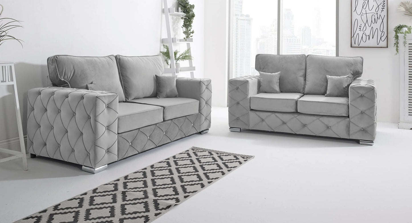 Ashton Fullback & Scatter Back 3+2 Sofa in Silver – Elegant & Comfortable Living