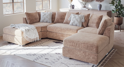 Bishop U-Shape Corner Sofa in Mink – The Ultimate Blend of Comfort & Style