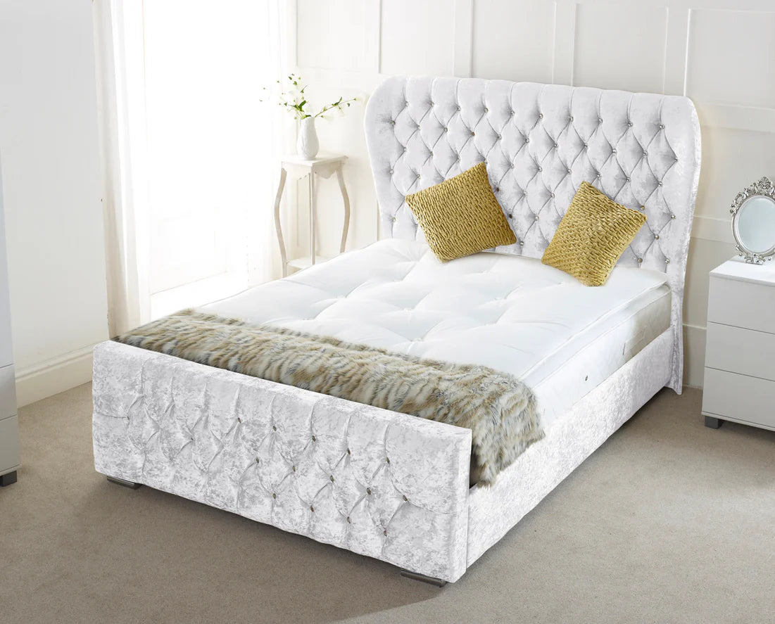 Oxford Bed In Crushed Velvet