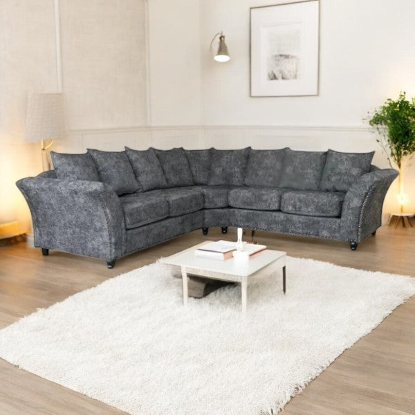 Harrison Corner Sofa – Modern 5-Seater in Chenille Upholstery