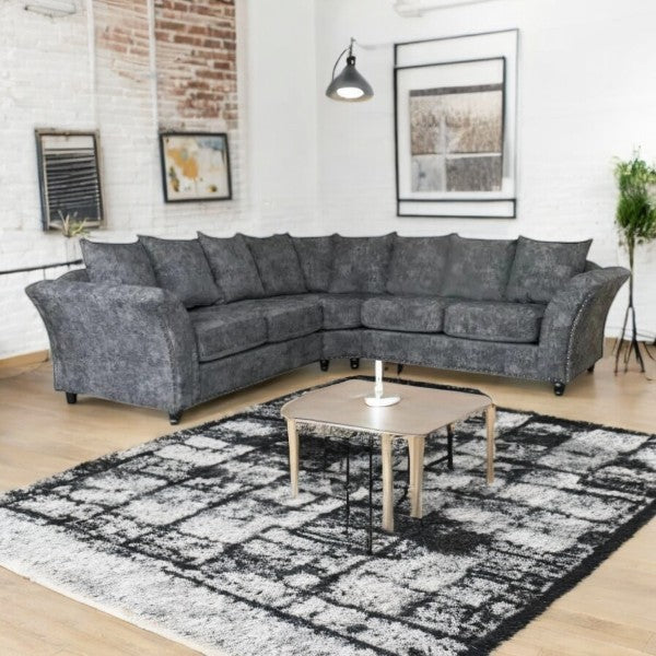 Harrison Corner Sofa – Modern 5-Seater in Chenille Upholstery