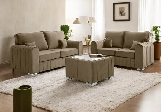 Lilly 3+2 Fullback Sofa in Beige – Timeless Style with Ultimate Comfort