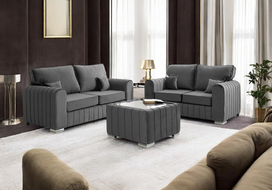 Lilly 3+2 Fullback Sofa in Dark Grey – Modern Sophistication with Superior Comfort