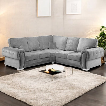 Vegas Corner Sofa – Luxury Soft Fabric with Washable Cushion Covers