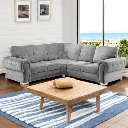 Vegas Corner Sofa – Luxury Soft Fabric with Washable Cushion Covers