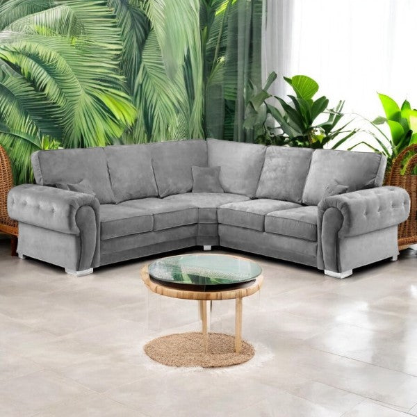 Vegas Corner Sofa – Luxury Soft Fabric with Washable Cushion Covers