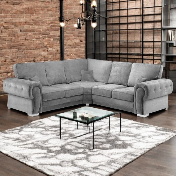 Vegas Corner Sofa – Luxury Soft Fabric with Washable Cushion Covers