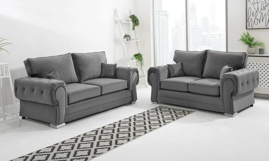 Verona 3+2 Full Back Sofa in Dark Grey