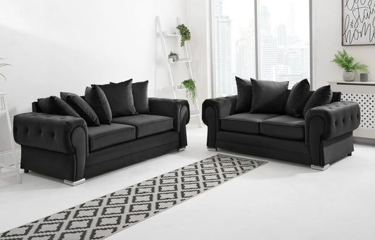 Verona 3+2 Scatterback Sofa in Black