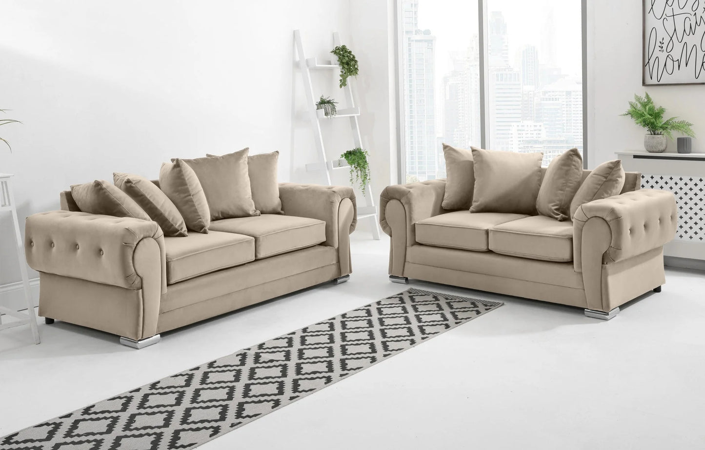 Verona 3+2 Scatterback Sofa in Cream