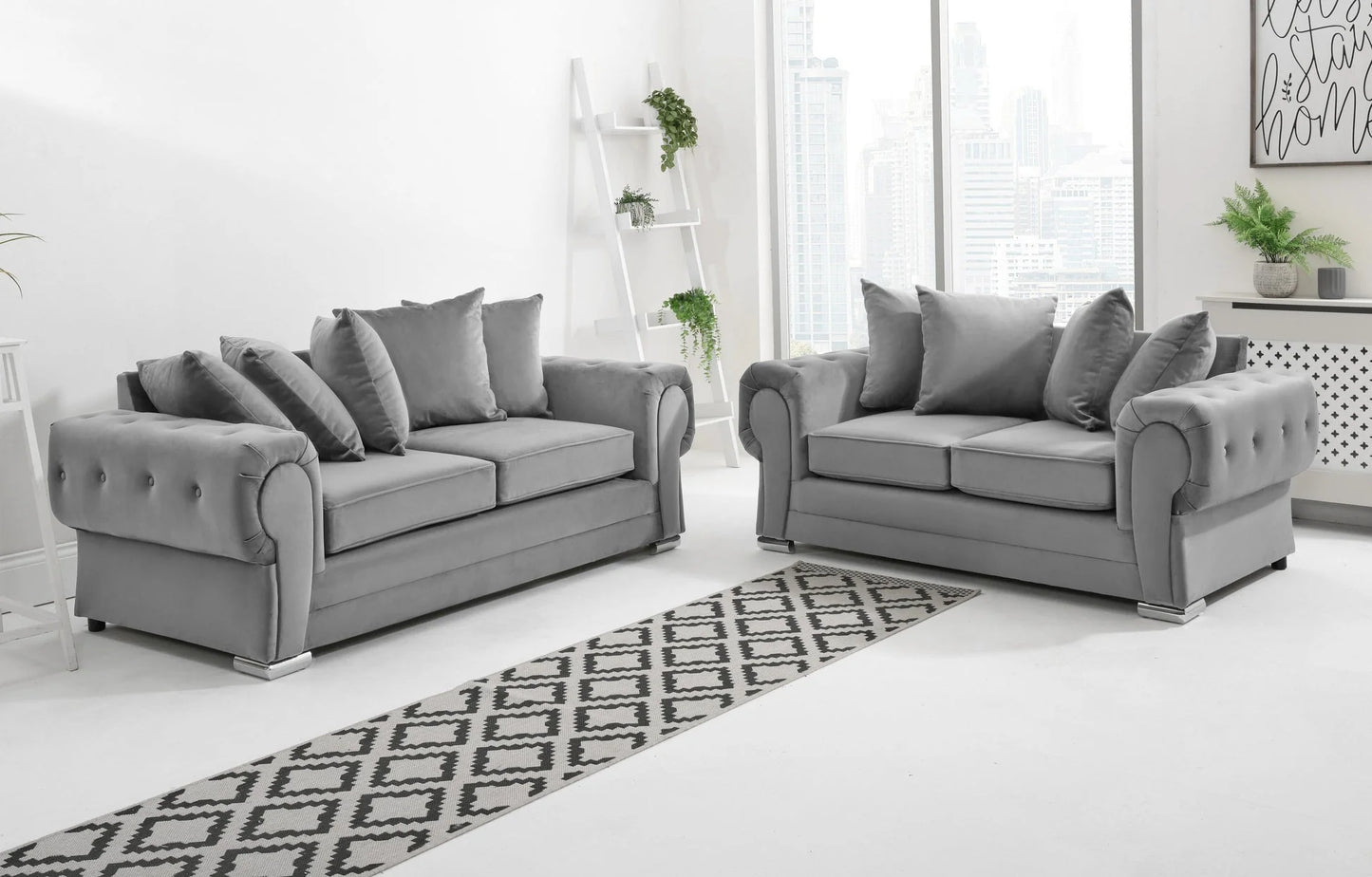 Verona 3+2 Sofa Set Grey