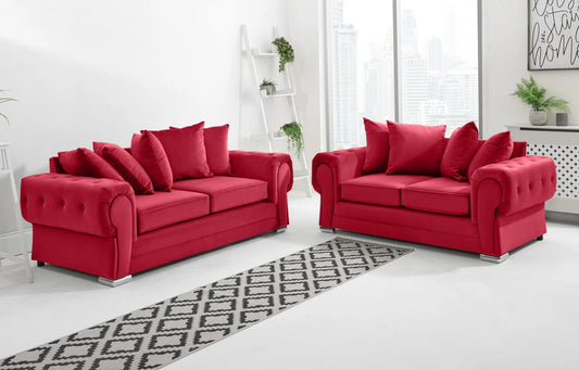 Verona 3+2 Scatterback Sofa in Red