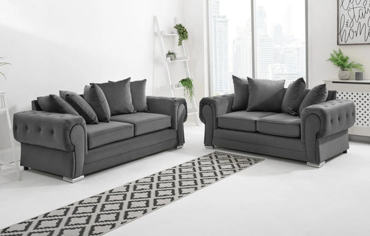 Verona 3+2 Scatterback Sofa in Steel