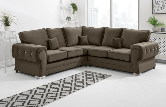 Verona Corner Fullback Sofa in Brown