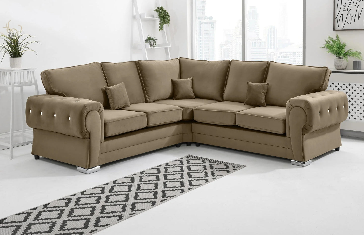 Verona Corner Fullback Sofa in Mink