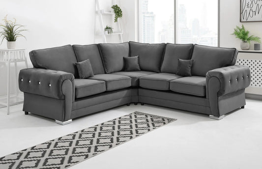 Verona Corner Fullback Sofa in Steel