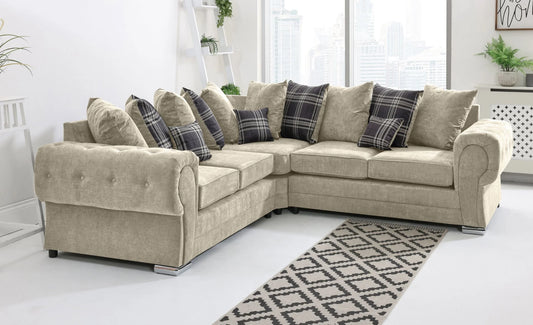 Verona Corner Scatterback Sofa in Cream