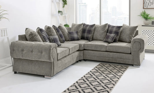 Verona Corner Scatterback Sofa in Grey