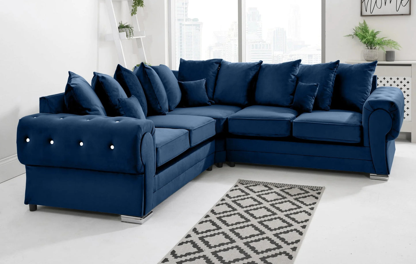 Verona Corner Scatterback Sofa in Marine