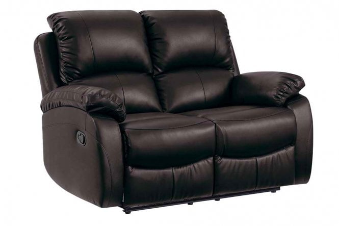 Roma Brown Leather Recliner 2 Seater Sofa