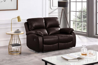 Roma Brown Leather Recliner 2 Seater Sofa