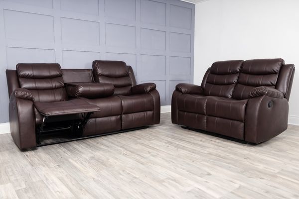 Roma Leather Recliner 3 & 2 Seater Sofa Set